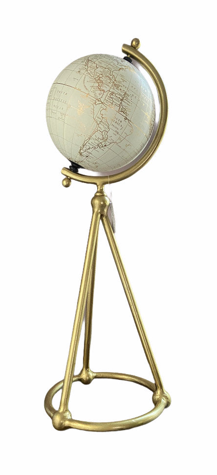 Tall Globe with Gold Leaf